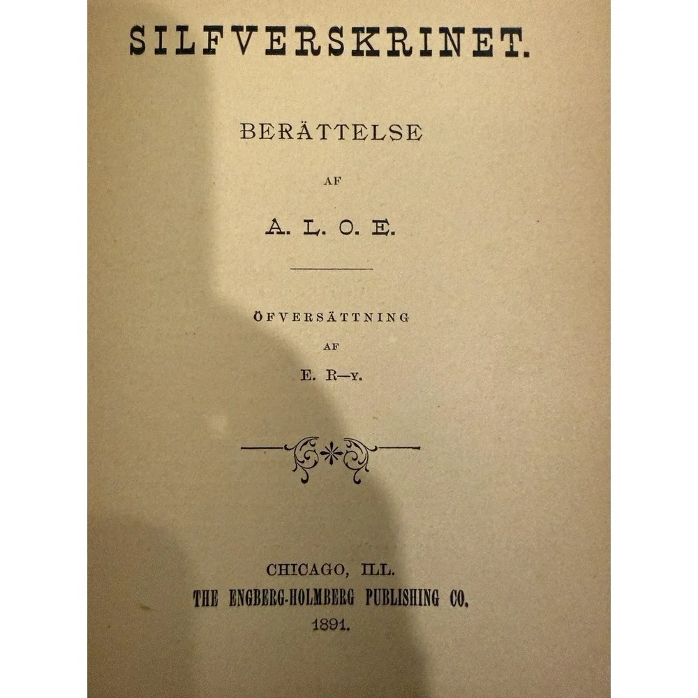Silfrverskrinet‎ Berattelse Af A.L.O.E. 1891 Antique Swedish Book